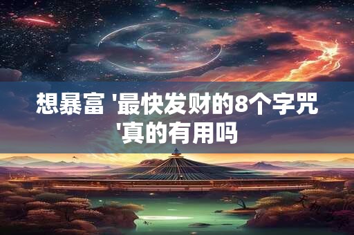 想暴富 '最快发财的8个字咒'真的有用吗