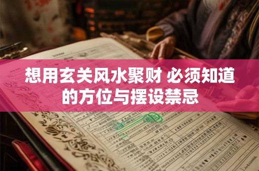 想用玄关风水聚财 必须知道的方位与摆设禁忌
