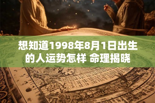 想知道1998年8月1日出生的人运势怎样 命理揭晓