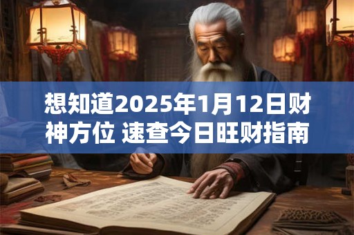 想知道2025年1月13日财神位 今日招财方位揭秘