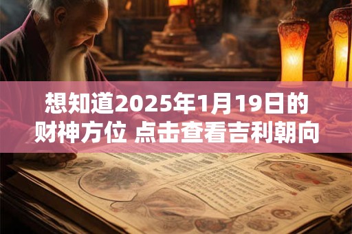 想知道2025年1月8日的财神方位吗 想知道2025年1月8日的财神方位吗