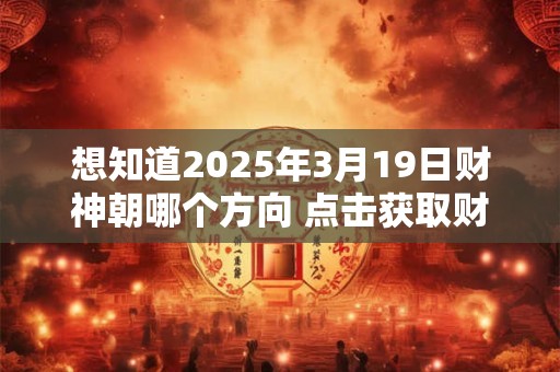 想知道2025年3月19日财神朝哪个方向 点击获取财运指南