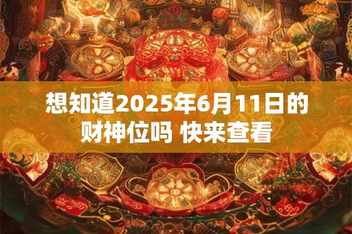 想知道2025年6月11日的财神位吗 快来查看