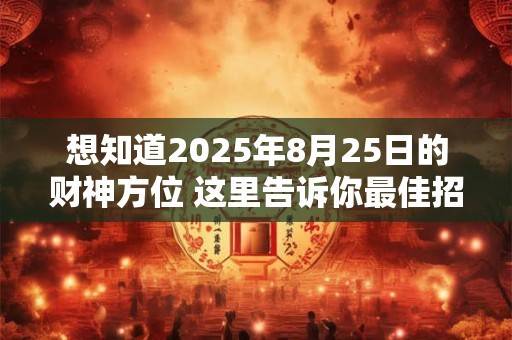 想知道2025年8月25日的财神方位 这里告诉你最佳招财方向