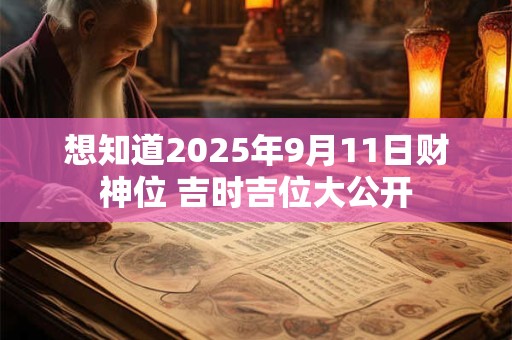 想知道2025年9月11日财神在何方 今日求财哪个方向最吉利