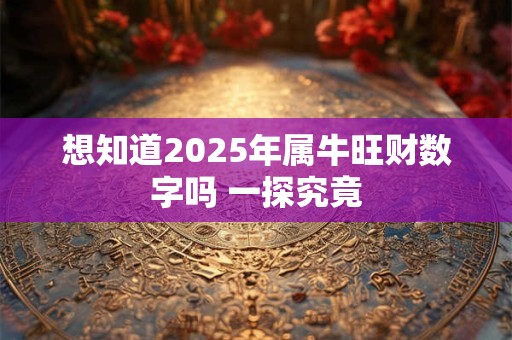 想知道2025年属牛旺财数字吗 一探究竟