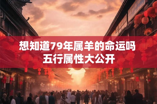 想知道79年属羊的命运吗 五行属性大公开