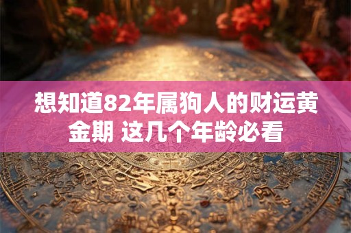 想知道82年属狗人的财运黄金期 这几个年龄必看
