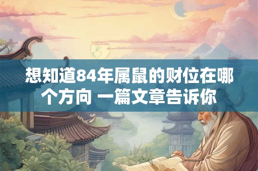 想知道84年属鼠的财位在哪个方向 一篇文章告诉你