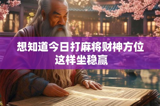想知道今日打麻将财神方位 这样坐稳赢