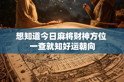 想知道今日麻将财神位在何处 点击获取最佳财运指引