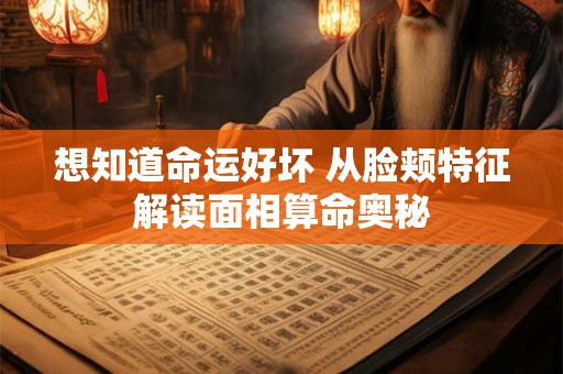 想知道命运好坏 从脸颊特征解读面相算命奥秘