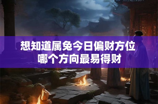想知道属兔今日偏财方位 哪个方向最易得财
