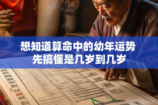 想知道算命中的幼年运势 先搞懂是几岁到几岁