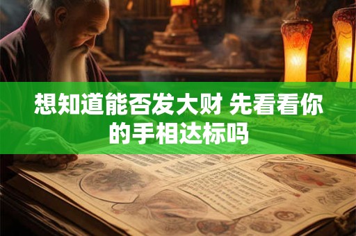 想知道能否发大财 先看看你的手相达标吗