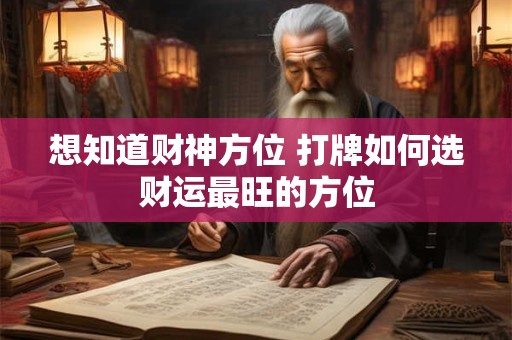 想知道财神方位 打牌如何选财运最旺的方位