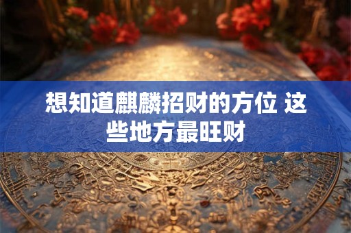 想知道麒麟招财的方位 这些地方最旺财
