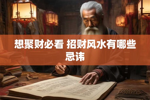 想聚财必看 招财风水有哪些忌讳