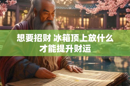 想要招财 冰箱顶上放什么才能提升财运