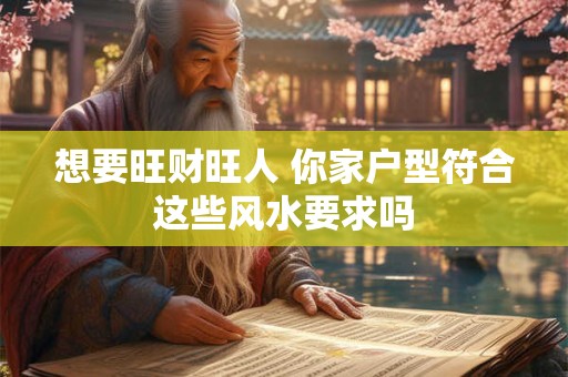 想要旺财旺人 你家户型符合这些风水要求吗