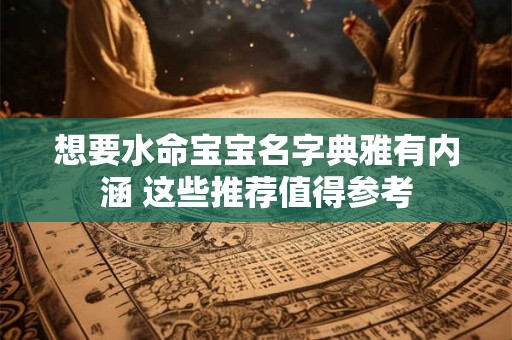 想要水命宝宝名字典雅有内涵 这些推荐值得参考