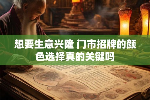 想要生意兴隆 门市招牌的颜色选择真的关键吗