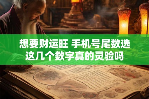 想要财运旺 手机号尾数选这几个数字真的灵验吗