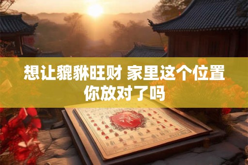 想让貔貅旺财 家里这个位置你放对了吗
