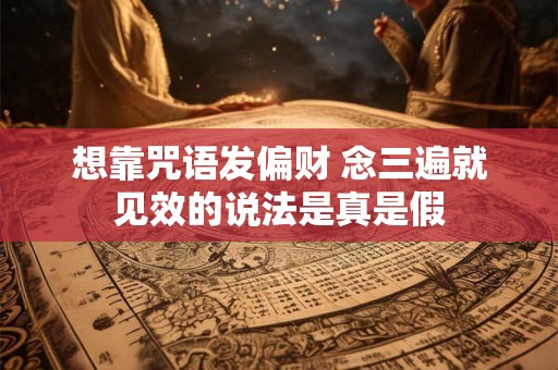 想靠咒语发偏财 念三遍就见效的说法是真是假