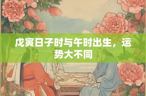 戊寅日子时与午时出生，运势大不同