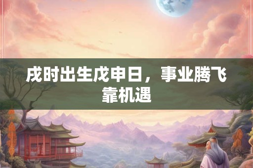 戌时出生戊申日，事业腾飞靠机遇