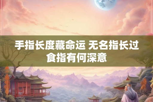 手指长度藏命运 无名指长过食指有何深意