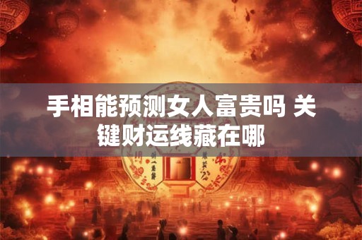 手相能预测女人富贵吗 关键财运线藏在哪