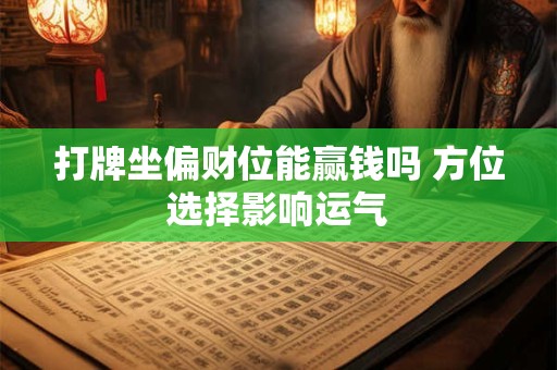 打牌坐偏财位能赢钱吗 方位选择影响运气
