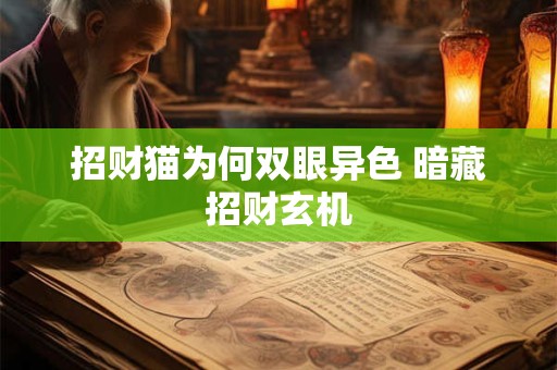 招财猫为何双眼异色 暗藏招财玄机