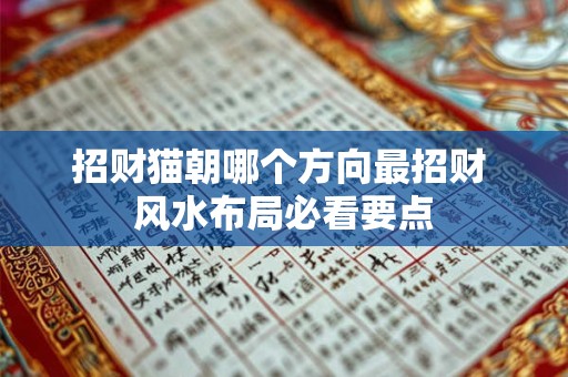 招财猫朝哪个方向最招财 风水布局必看要点
