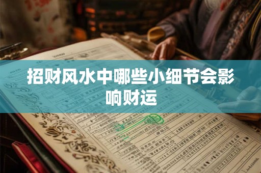 招财风水中哪些小细节会影响财运
