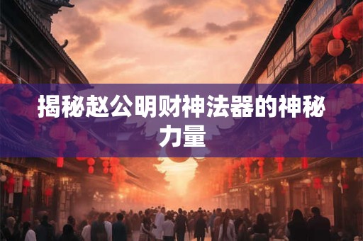 揭秘赵公明财神法器的神秘力量