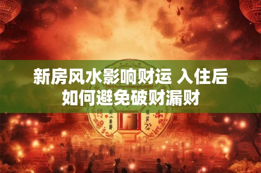 新房风水影响财运 入住后如何避免破财漏财