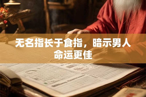无名指长于食指，暗示男人命运更佳