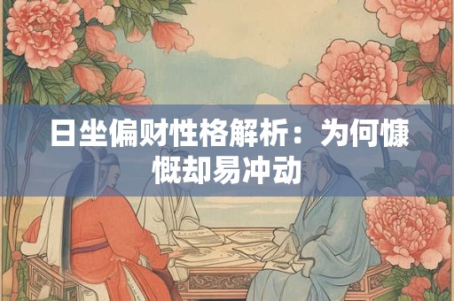 日坐偏财性格解析：为何慷慨却易冲动