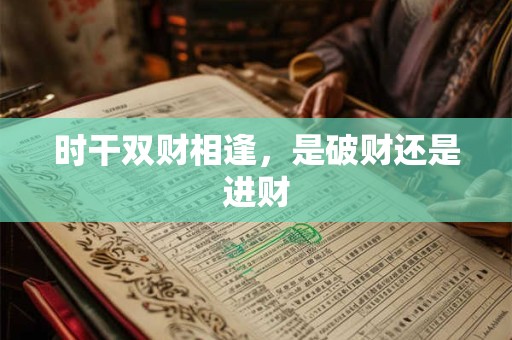 时干双财相逢，是破财还是进财