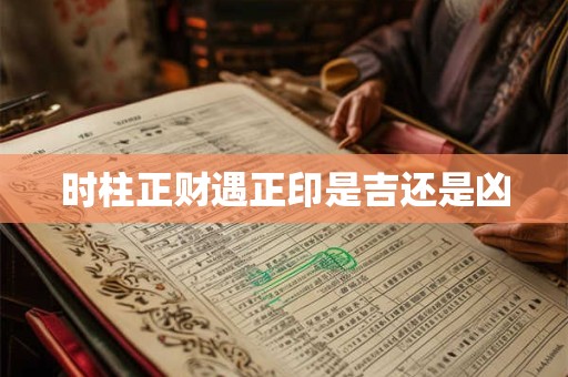 时柱正财遇正印是吉还是凶