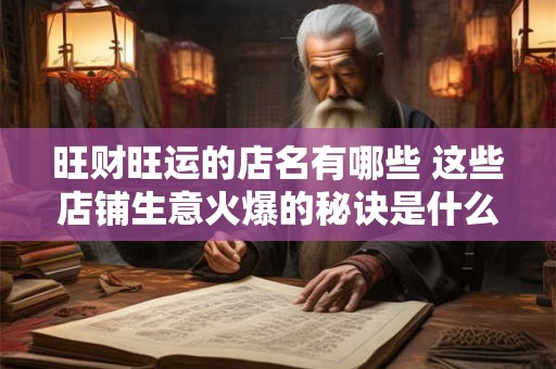 旺财旺运的店名有哪些 这些店铺生意火爆的秘诀是什么 旺财旺运的店名有哪些 这些店铺生意火爆的秘诀是什么