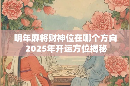 明年麻将财神位在哪个方向 2025年开运方位揭秘
