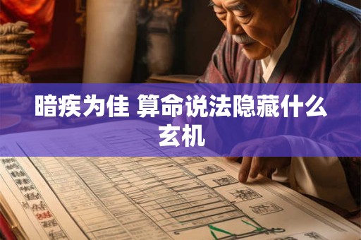 暗疾为佳 算命说法隐藏什么玄机