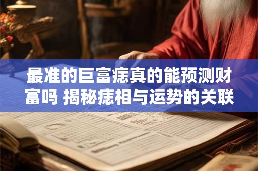 最准的巨富痣真的能预测财富吗 揭秘痣相与运势的关联