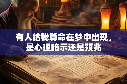 有人给我算命在梦中出现，是心理暗示还是预兆