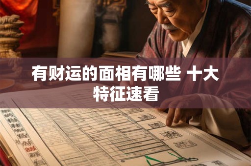 有财运的面相有哪些 十大特征速看