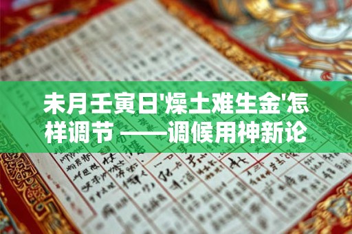 未月壬寅日'燥土难生金'怎样调节 ——调候用神新论